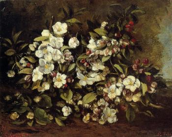 Gustave Courbet : Flowering Apple Tree Branch